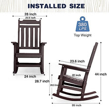 hOmeQomi Rocking Chairs Set of 4 All Weather Resistant Poly Lumber Brown