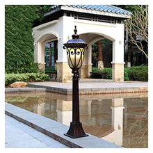 Courtyard light Ip54 Waterproof Outdoor Garden Lawn Lamp Victoria Vintage Glass Lantern Column Lamp E27 Edison High Pole Street Light Walkway Pathway Post Pillar Lamp Landscape Lighting Decorat