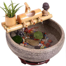 GenSDH Feng Shui Zen Bamboo Fountain Kit, Natural Decorative Fountain, Decoration Landscaping Fountain, Outdoor Water Feature, for Garden, Patio, Yard, Bird Bath, Fish Pond, 40C,30cm/11.8in