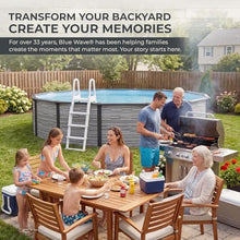 Blue Wave Montilla 15-ft Round 52-in Deep Hard Sided Steel Frame Above Ground Pool with 6-in Steel Top Seats, 0.5 HP Sand Filter System, Ladder, Skimmer & Liner – 5,130-Gallon Capacity for Family Use