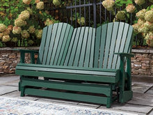 Signature Design by Ashley Outdoor Adirondack Patio Glider Bench, Green