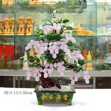 YXIANG56Q Fake Plants Artificial Bonsai Tree Jade Grape Office Desk Home Room Decor Bonsai Tree(Pink)