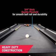 MD Sports 7.5' Titan Drop Pocket Table with Pool Ball and Cue Stick Set Black/Silver