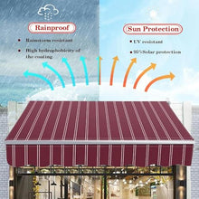 WZUOPG Manual Retractable Awning Door Window Awning Shelter Outdoor Canopy Home Deck Canopy with Manual Crank Handle（Frame Included ）