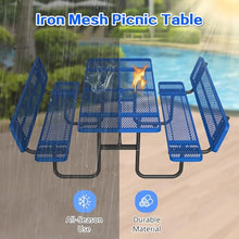 SENPUST 72" Picnic Table with Backrest, Rectangular Metal Picnic Table