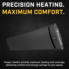 Big Ass Fans Vesper - Hardwired Electric Infrared Heater, Indoor/Covered Outdoor Spaces, Adjustable Angle Wall/Ceiling Mount, Black Extruded Aluminum