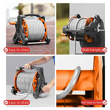 Classic Hose Reel 20 Set, Garden Hose Set Including Hose Reel and 20-m Hose, Great Standing Security, Spray Nozzle, Carrying Handle, for Gardening (98ft hose reel set)