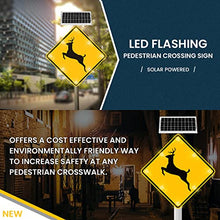 Generic 24" Solar Powered LED Flashing Deer Crossing Sign Yellow