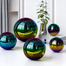 YDJIANCAI 1 Pcs Gazing Globe Mirror Ball, Mirror Polished Hollow Ball Reflective Garden Sphere, for Home Garden Ornament Decoration Rainbow(Size:18.89 in/48 cm)