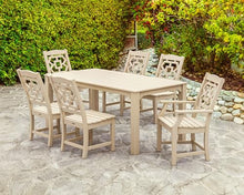 Martha Stewart by POLYWOOD® Chinoiserie 7-Piece Parsons Dining Set (Exclusive) in Slate Grey