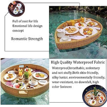 COMAAM Floating Bar Table Serving Buffet Tray Swimming Pool Beach Party Float Breakfast,Swimming Pool Floats for Adults for Sandbars, Spas, Bath, and Parties,Apricot-60x60x20cm