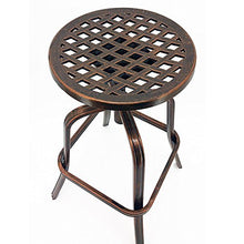 Modern Home Set of 4 Neptune Rotating Adjustable Height Cast Aluminum Outdoor Chair/Bar Stool Copper