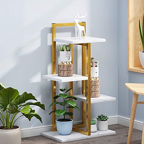 ZOCWJK Indoor Plant Stand Plant Stands Indoor Outdoor Flower Pot Holder Plant Pot Stand for Balcony Corridor Garden Terrace Multifunctional,Gold-69cm