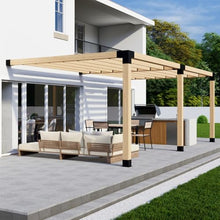 DIY Attached Pergola Bracket Kit with Slatted Roof - 6x6 Posts + 2x6 Rafters - Build Up to 24' x 12' - Steel Hardware Only