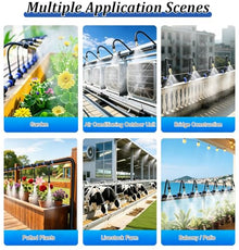 Automatic Misting Sprinkler System with Removable Irrigation Dripper, Adjustable Water Output Spray Kit, Greenhouse/Garden Watering Device
