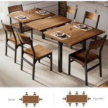 FURUIM2024M Dining Table Dining Table & Chairs Set for 4-8 Extendable Kitchen Table Dining Room Table with Metal Frame MDF Board Table and Chairs Dining(Walnut)