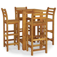 QZZCED 5 Piece Patio Bar Set,Leisure Seating Set,Patio Conversation Sets,Patio Furniture Sets,Garden Lounge Chair,Bistro Seating Sets,for Terraces,Lawns,Balconies, Solid Wood Acacia
