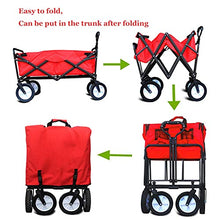 Freestanding Garden Cart Outdoor l Folding Beach Wagon Portable Heavy-Duty Shopping Carts for Groceries with Aluminum Alloy Folding Table Accessories (Black and White)