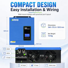 4200W Solar Hybrid Wechselrichter 24Vdc zu 110Vac Reiner Sinus Wechselrichter mit 120A MPPT Solarladeregler, Max PV-Eingangsspannung 500V, für 24V Lithium Batterien,mit WiFi-Modul