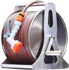 Hose Reels,Stainless Steel,Wall Mounted Garden Hose Storage Rack,Retracting,Easy to Carry,for Garden Irrigation, 30m