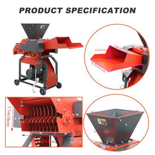 BEILOCKERY Hay Cutter and Kneading Machine 4-Blade Straw Crusher Pulverizer Grass Corn Straw Potato Tuber Animal Feed 880-1760LBS/H 220V 2.2KW