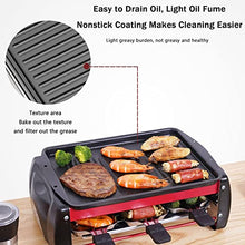 Health BBQ Grill Electric Double Layer with Adjustable Temperature and Drip Tray, Indoor Kitchen Dining Tabletop Griddle BBQ Barbecue Smoke-Free Grill Stove for Kitchen Dinner Festival Cooking,M