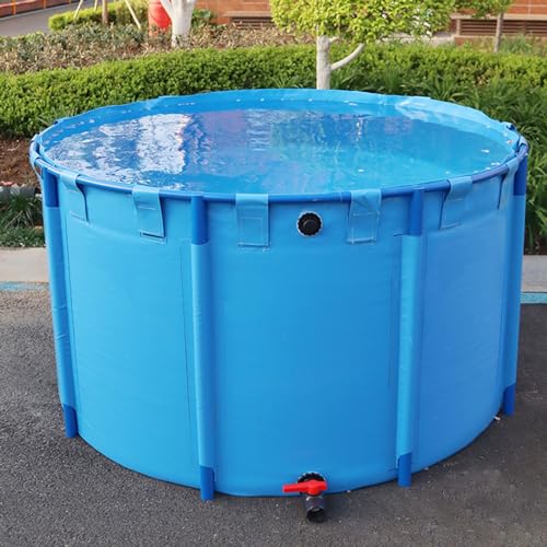 3/4/5/6/7/8/9/10/11/13/16/19/23 Ft Dia Outdoor Pools Above Ground, Round Frame Swimming Pool/Fish Pond W/Flow Control Valve for Backyard/Parties/Garden, Kids Paddling Pool(7X1.5M/58000L/15500GAL)
