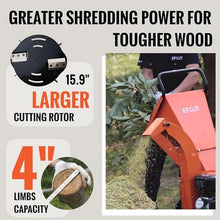 EFCUT C40 Wood Chipper 4" inch Max Diameter Capacity 9 HP 274cc Gas Powered Engine Heavy Duty Shredder Mulcher