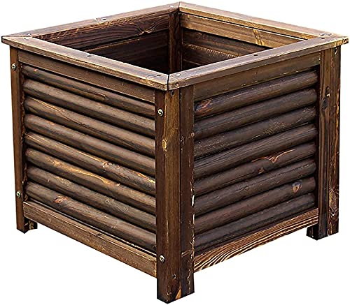 ZOCWJK Wooden Plant Stand Storage Rack Garden Planter Box Raised Bed Solid Wood Elevated Raised Garden Bed for Square Planting Flower Trough Pot Ideal for Garden Decoration and P,Color45cm/17.7in