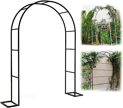 GFSGHZZ Climbing Plant Trellis for Garden Weather Resistant Metal Arbor Frame Sturdy for Standing Pergolas 1.2M 1.4M 1.8M 2.4M 3M 3.5M Wide Greenery Support W2.4M*H2.2M,White-W2.4M*H2.2M