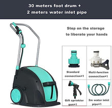 JKSVTF Garden Hose Reel Cart with Wheels, Portable Hose Cart, Car Wash Kit, Garden Home Hose Holder with Adjustable Swivel Nozzle Auto Storage (with 30m Hose)