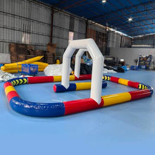 YBZCHLM Commercial PVC Inflatable Go Kart Race Track Rainbow 20x13x6.5 Ft