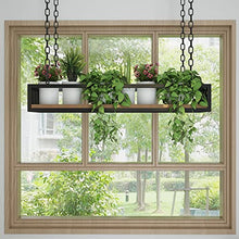 SDVantage Hanging Planters Baskets, Metal Plant Hanger with Hanging Hooks, Wall Hanging Flower Pot Holder for Patio Deck Ceiling Plant Holder, Wood and Metal,120X25X15Cm