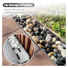 ZGLINMZ Outdoor Trench Drainage System with Metal Grate Plate Driveway Concrete Shower Rain Gutter Floor Drainage Channel Channel Drain for the Bathroom, the Driveway