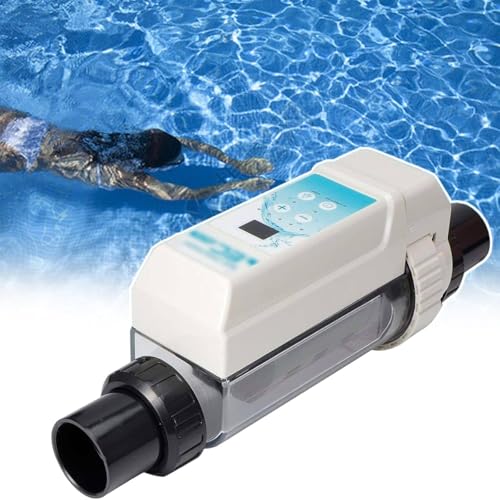WEIZIIA Electronic Chlorine Generator, Salt Chlorine Generator, Salt Chlorine Machine, Chlorine Electrolyzer Salt Chlorination System Swimming Pool Electrolyzer Treatment Tool,8g/h