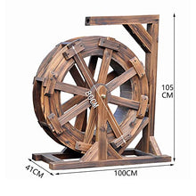 Wood Garden Water Fountain Water Wheel Fountain Waterfall Wheels Patio Garden Water Statue Feng Shui Wheels, Ornamental Water Dolly for Garden, Backyard, Patio, Pond, Balcony, Porch, Yard (Size : Dia