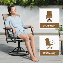 Soohow Outdoor Dining Chairs Set of 4, 360°Swivel Patio Dining Chair with Textilene Fabric, Outdoor Metal Armchair All Weather Resistant, Ergonomic Comfort, Perfect for Patio, Backyard, Balcony