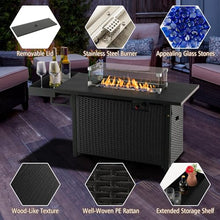 Tangkula 52 Inch 50,000 BTU Patio Propane Fire Pit Table with Wind Guard