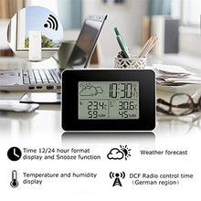 YWMLFZ Digital Atomic Clock Weather Sattion LED Table Clock Temperature Humidity Meter Barometer Desk Watch Alarm Snooze