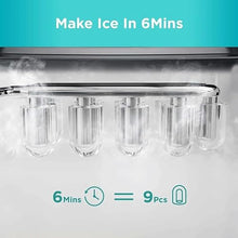 TEDILUVI Ice Makers Countertop 9 Cubes Ready in 6 Mins 26lbs in 24Hrs Self-Cleaning Machine with Scoop and Basket