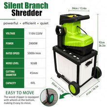 GLBMXDD Wood Branch Shredder, Electric Garden Chipper Shredder & Mulcher