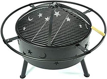 Garden Fire Pit Portable Grill Barbecue Rack Outdoor Bronze Fire Pit Metal Poker Iron,Mesh Ember and Spark Guard Screen Cover Household Barbecue Stove, Campfire Stove for Camping