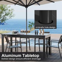 FansaFurn Aluminum Expandable Outdoor Dining Table, 3-Position Extensible Length Patio Dining Table for 4-10 Person, 91" L x 34" W All-Weather Dining Table for Garden Porch Deck, Grey