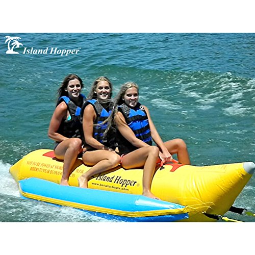 Island Hopper 3 Passenger Recreational Banana Boat Towable Tube Yellow