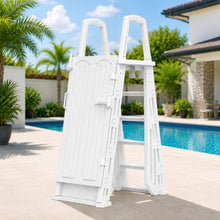 XtremepowerUS Above Ground Pool Ladder & Step System with Lockable Safety Gate, Adjustable Height, Wide Non-Slip Steps, Heavy-Duty Entry Ladder for 48"–54" Swimming Pools