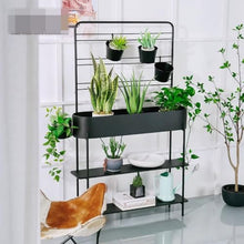 IBONSON Multi Tiered Plant Stand Indoor Outdoor Iron Garden Flower Stand Plant Rack Balcony Outdoor Floor-to-Ceiling Partition Green Plant Rack Corner Outdoor Plant Stand