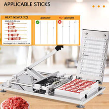 JDXQBLD Stainless Steel Manual Mutton Kebab Skewer Machine,10 Holes Barbecue Kebab Maker,w/Meat Boxes,Meat String Skewer Machine