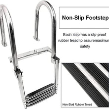 Pool Handrail Handle Grab Rails Swimming Stainless Steel Boat Ladder, Telescopic Folding Ladder for Swim Pool/Boat/Pontoon, 4 Step Stainless Steel