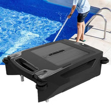 Solar Robotic Pool Skimmer Cleaner, Automatic Cordless Pool Skimmer for Above Ground Pool with Dual Charging Options Path Optimization, Two Speed Modes Saltwater Compatibility