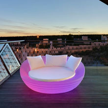 newgarden Formentera Solar LED Outdoor Bali Daybed with RGB + White Light, Rechargeable Patio Lounge Bed, Waterproof Pool & Garden Furniture with Remote